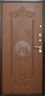 металлическая дверь для дачи, отделка порошок с ковкой, внутри мдф - внутренняя часть двери ДВ-870