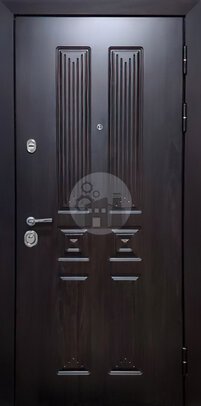 элитная дверь, отделка темным мдф, с тремя петлями-ДВ-550