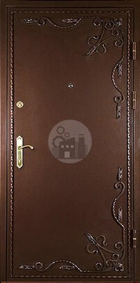 Металлическая дверь с ковкой, порошковая окраска, внутри МДФ-ДВ-664