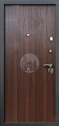 металлическая дверь в офис, отделка темным ламинатом с двух сторон - внутренняя часть двери ДВ-924