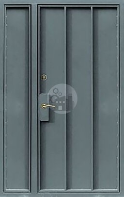 двустворчатая стальная дверь в офис, окрас нитроэмаль - внутренняя часть двери ДВ-935